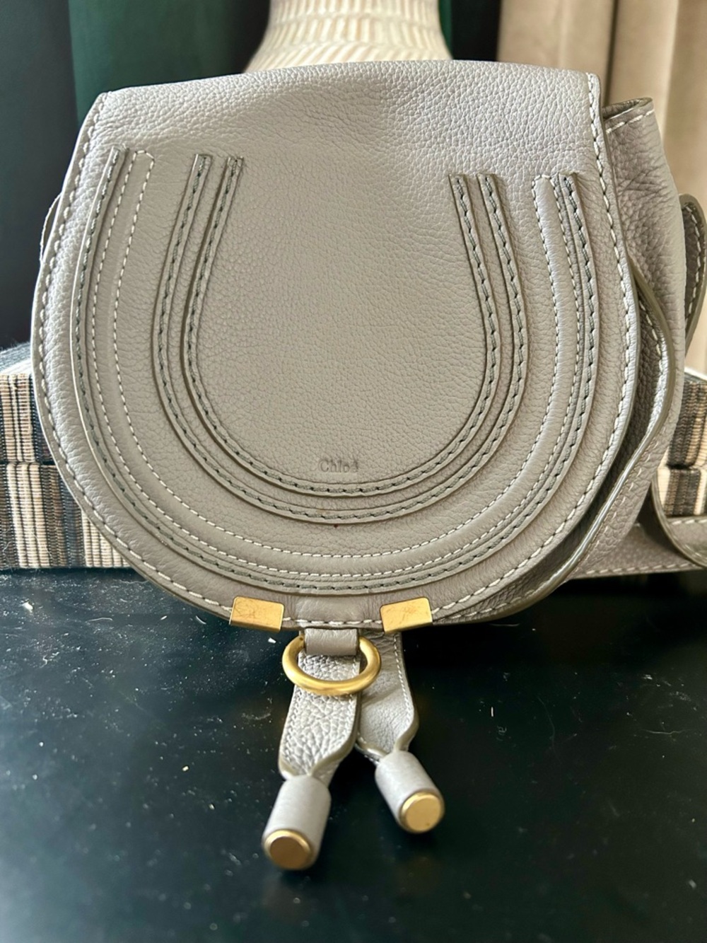 Chloe Taupe Marcie Small Crossbody in Grained Calfskin - Picture 5 of 6